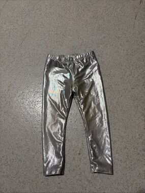 Shiny Silver Kids Leggings with Elastic Waistband silver 💜 🔥 💟